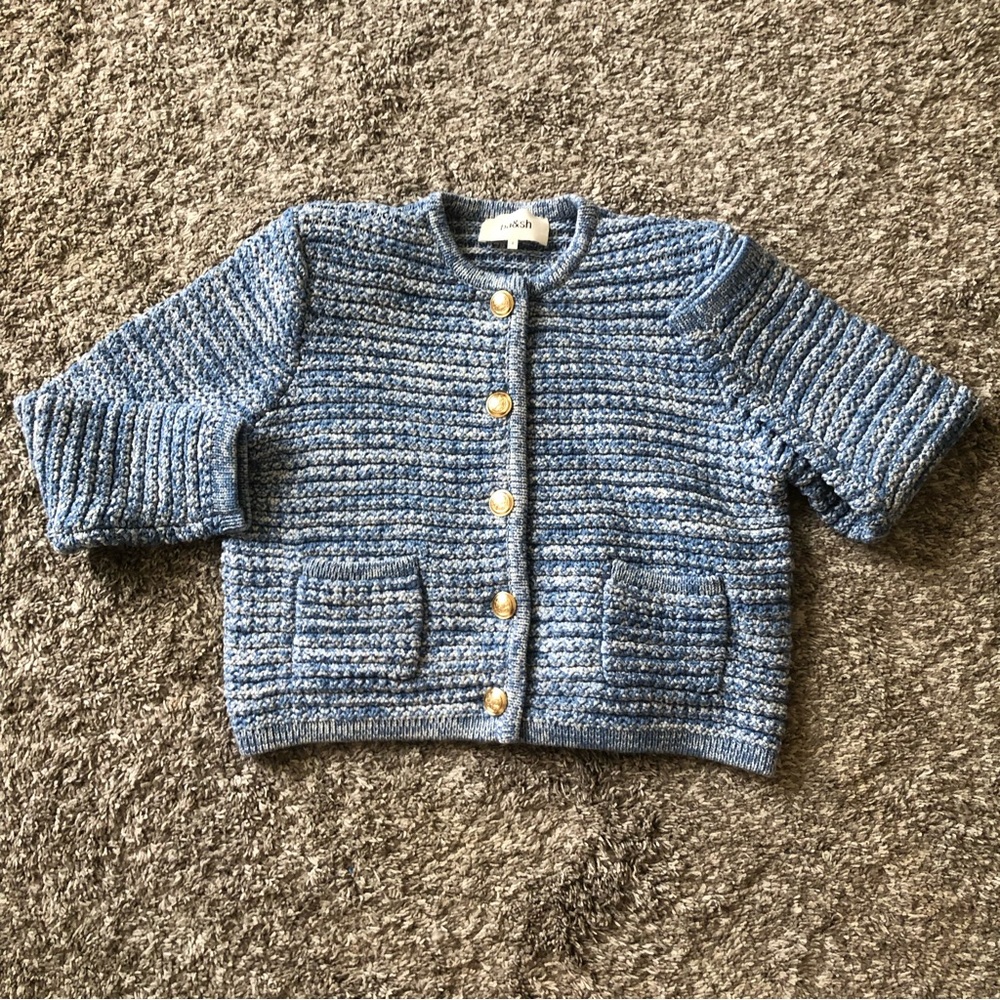 BEST Ba&sh Gaspard Knit Cardigan Small Blue French Classic - Picture 4 of 10